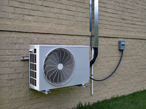 A mini-split installed outside an Anaheim home